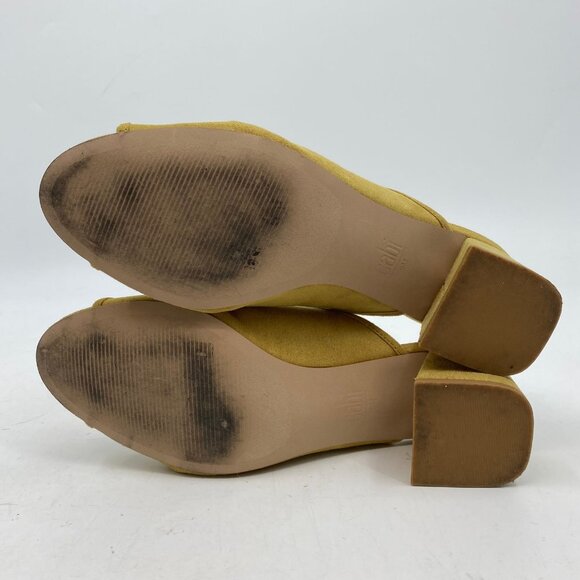 CAbi Green Suede Peep Toe Block Heels | Women’s Size 9 - Picture 2 of 9